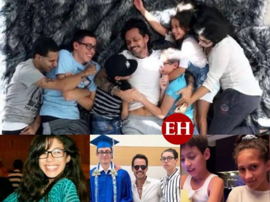 Los rostros de los seis hijos de Marc Anthony que muy pocos conocen