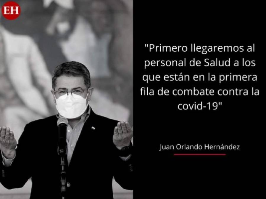 10 frases de JOH sobre vacunación contra el covid-19 en Honduras