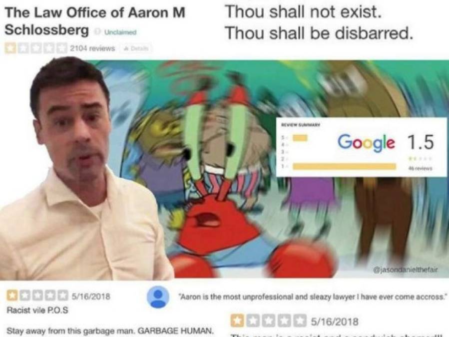 Avalancha de memes contra abogado racista Aaron M. Schlossberg