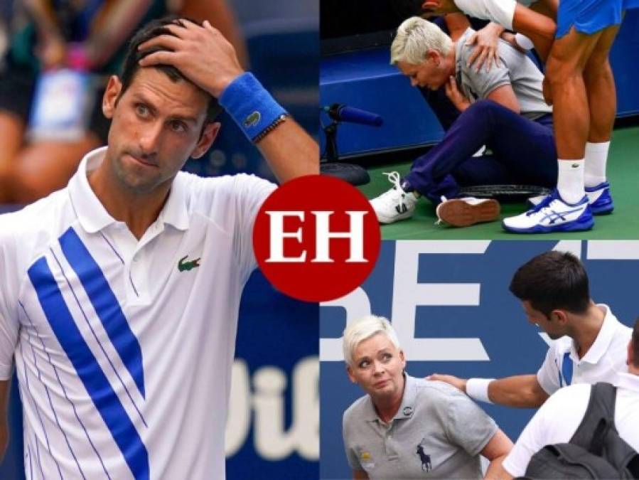 El momento en que Djokovic fue descalificado tras pelotazo contra jueza (FOTOS)