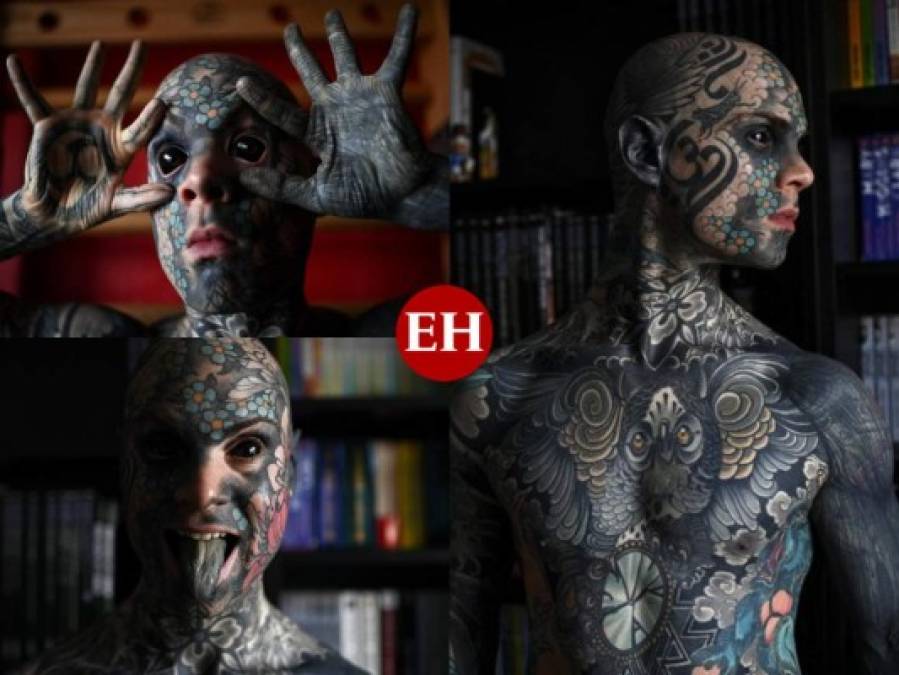 Sylvain Hélaine, el hombre tatuado de pies a cabeza en Francia