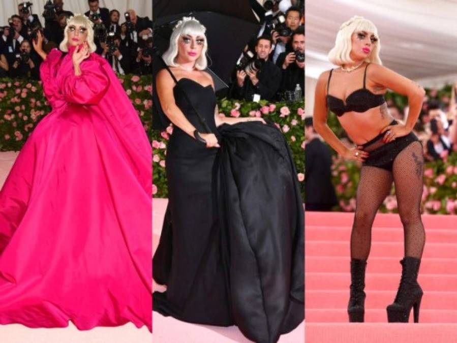 (FOTOS) Lady Gaga impacta en la MET Gala 2019: aparece en vestido y termina en lencería