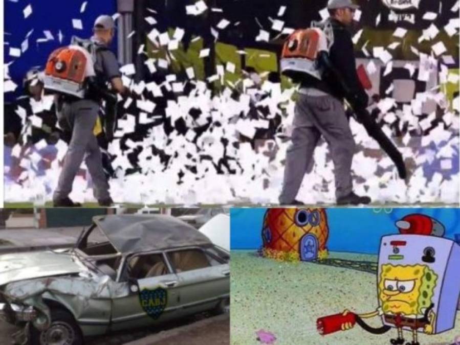 Memes tras derrota de Boca ante River y la inundación de papelitos