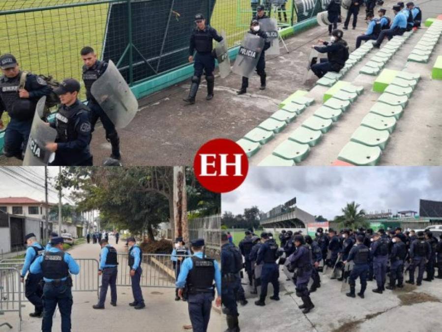 FOTOS: ¡Con mucho resguardo policial! Así luce el Yankel Rosenthal en el duelo entre Marathón y Olimpia