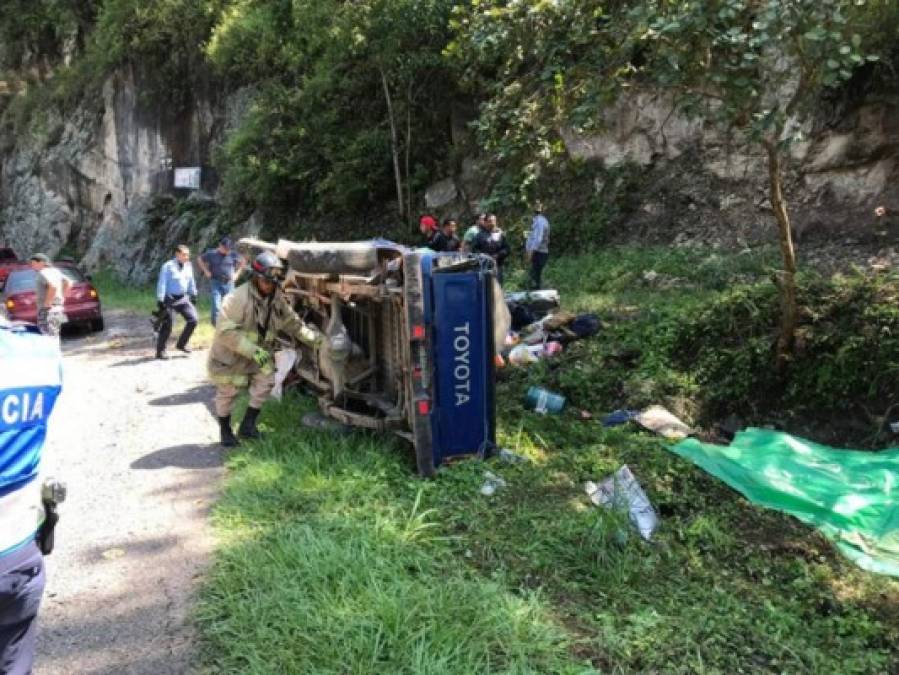 Trágica escena del accidente donde murieron seis personas en La Esperanza, Intibucá