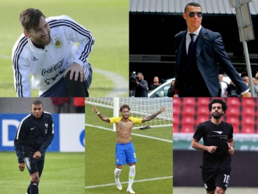 Messi, Neymar, Ronaldo, Salah, Mbappé: estrellas que brillarán más fuerte en Rusia 2018