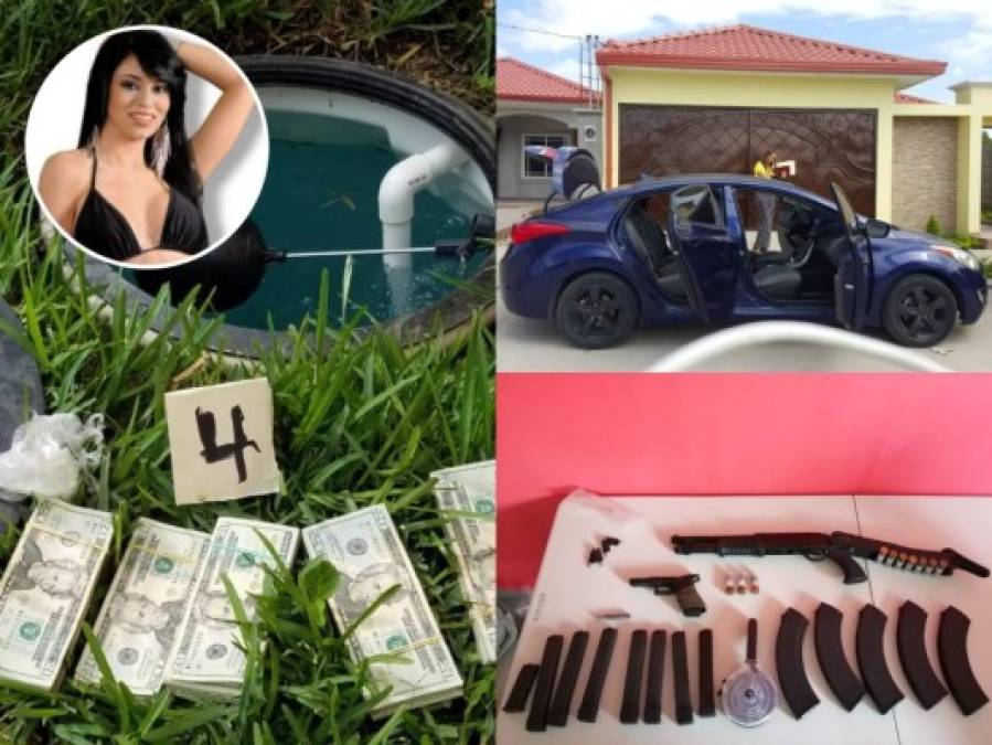 Armas, dólares y carros de lujo le hallan a ex Miss Honduras Internacional 2012