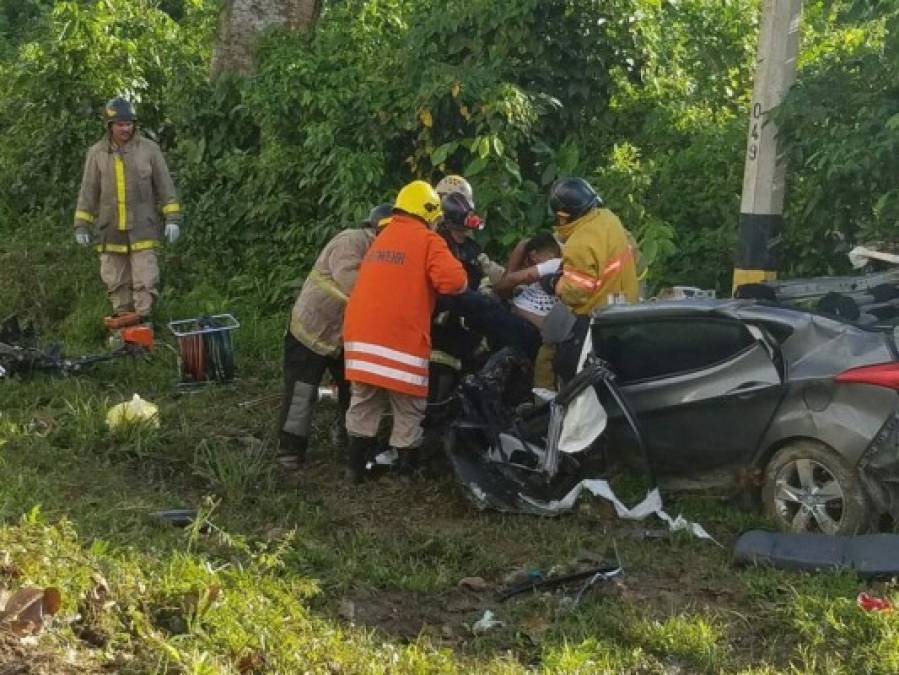 FOTOS: Las tristes imágenes del fatal accidente en El Progreso, Yoro