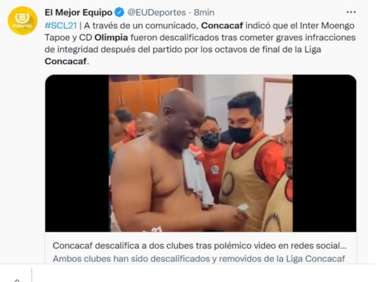 Así informaron medios internacionales la expulsión de Olimpia y el Inter Moengotapoe de la Liga de Campeones de la Concacaf