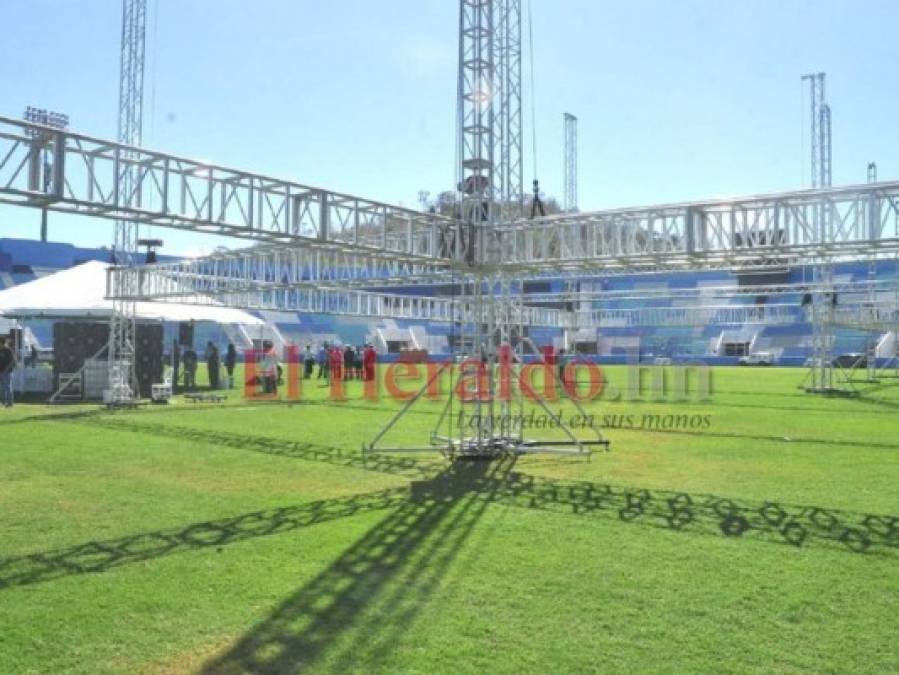 Así luce el Nacional con la instalación de un mega escenario para la toma de posesión  