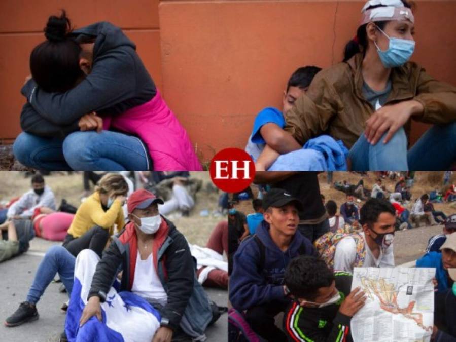 Cansados, sitiados y con hambre, la desesperación en el rostro de migrantes que piden les dejen continuar travesía (FOTOS)