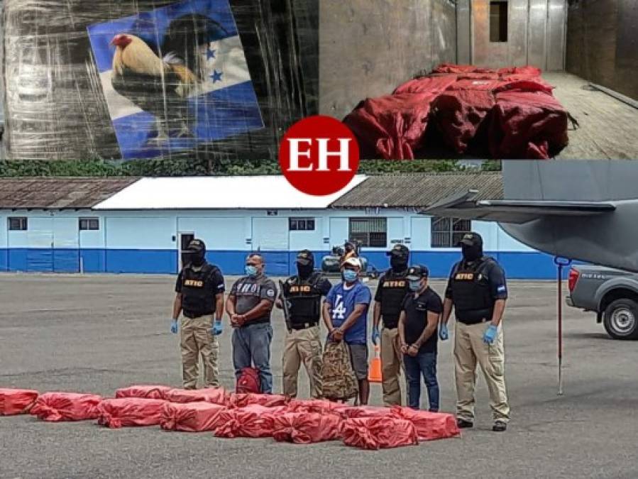 Compartimento falso y estampas de gallo: fotos del decomiso de droga en Atlántida