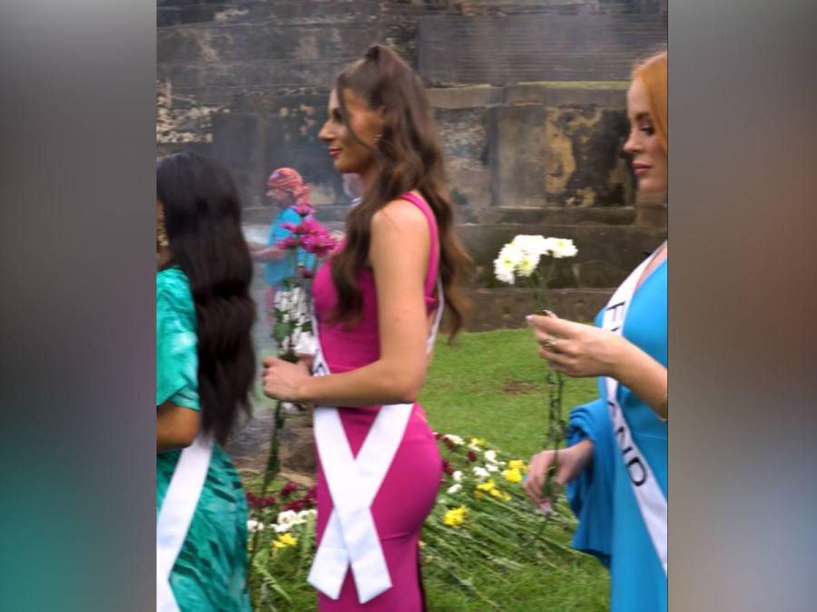 Candidatas del Miss Universo participan en ritual maya en El Salvador