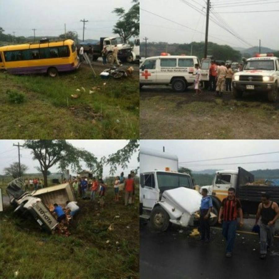 Al menos cinco heridos en múltiple choque en carretera a Olancho