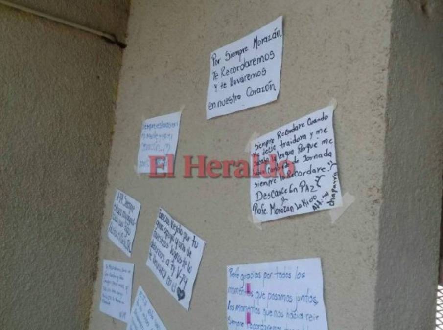 FOTOS: En paredes plasman el amor que sentían por maestro asesinado en el Técnico Honduras