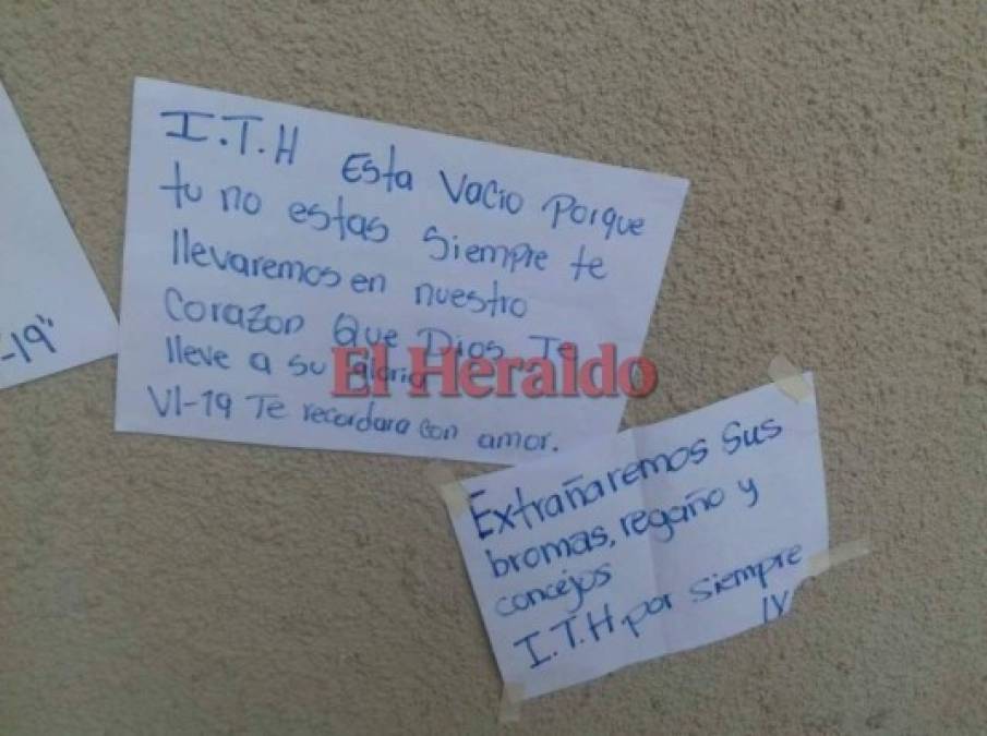 FOTOS: En paredes plasman el amor que sentían por maestro asesinado en el Técnico Honduras