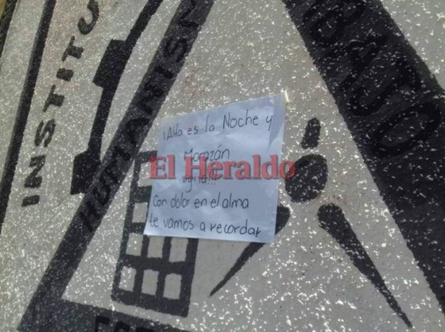 FOTOS: En paredes plasman el amor que sentían por maestro asesinado en el Técnico Honduras