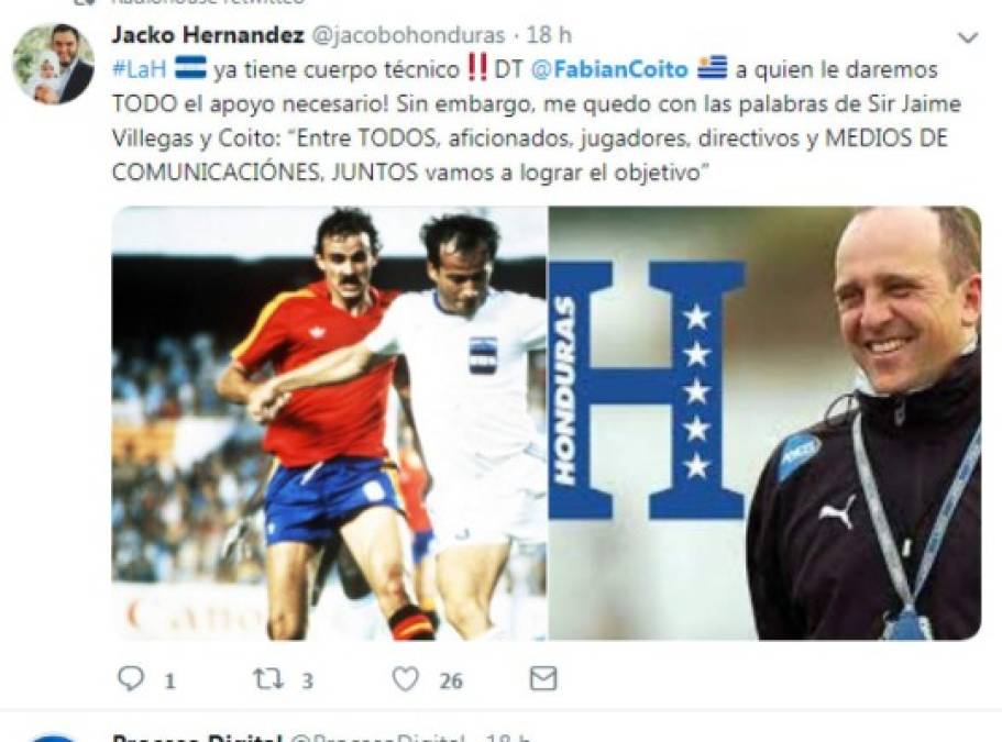 Así reaccionó el mundo del fútbol tras la llegada de Fabián Coito a la Selección de Honduras