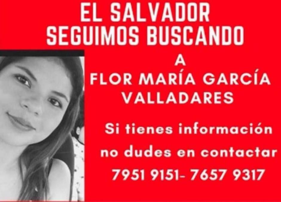 Intensa búsqueda de Flor María García, joven madre salvadoreña que lleva tres meses desaparecida