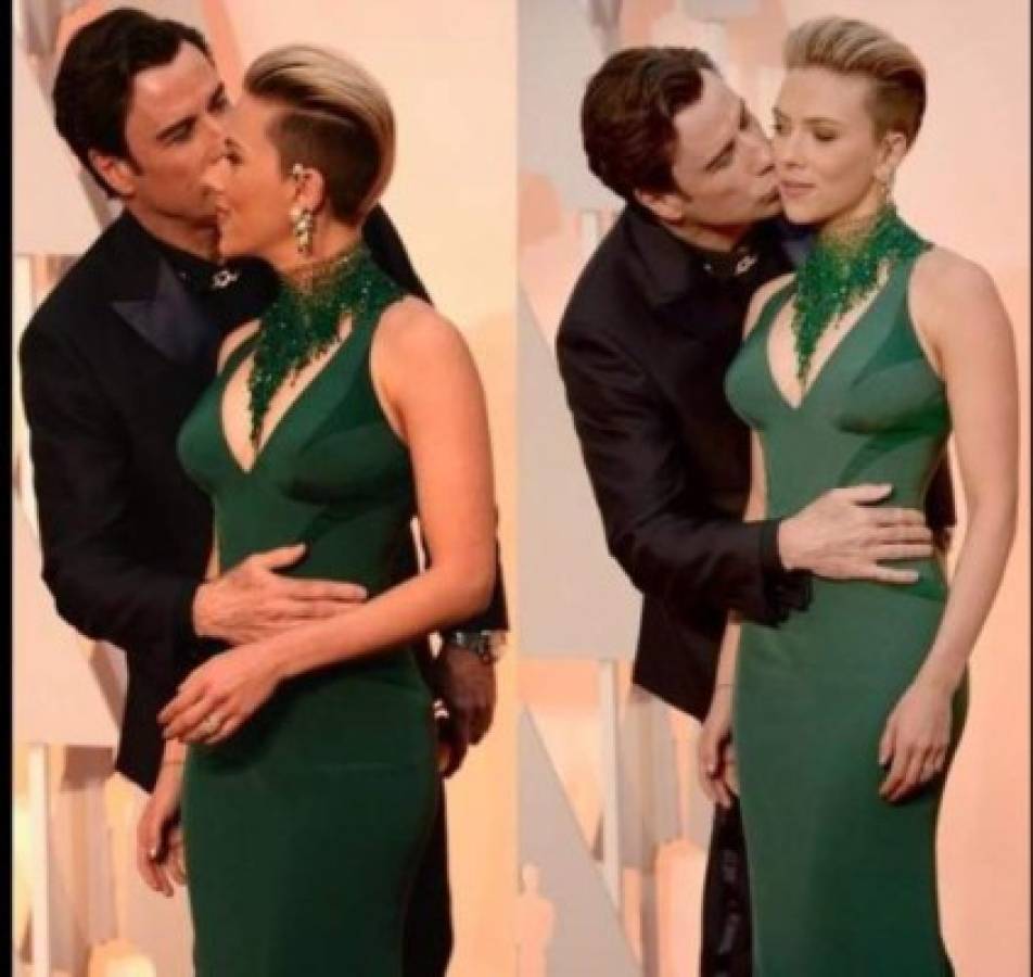 Scarlett Johansson habló sobre polémico beso de John Travolta