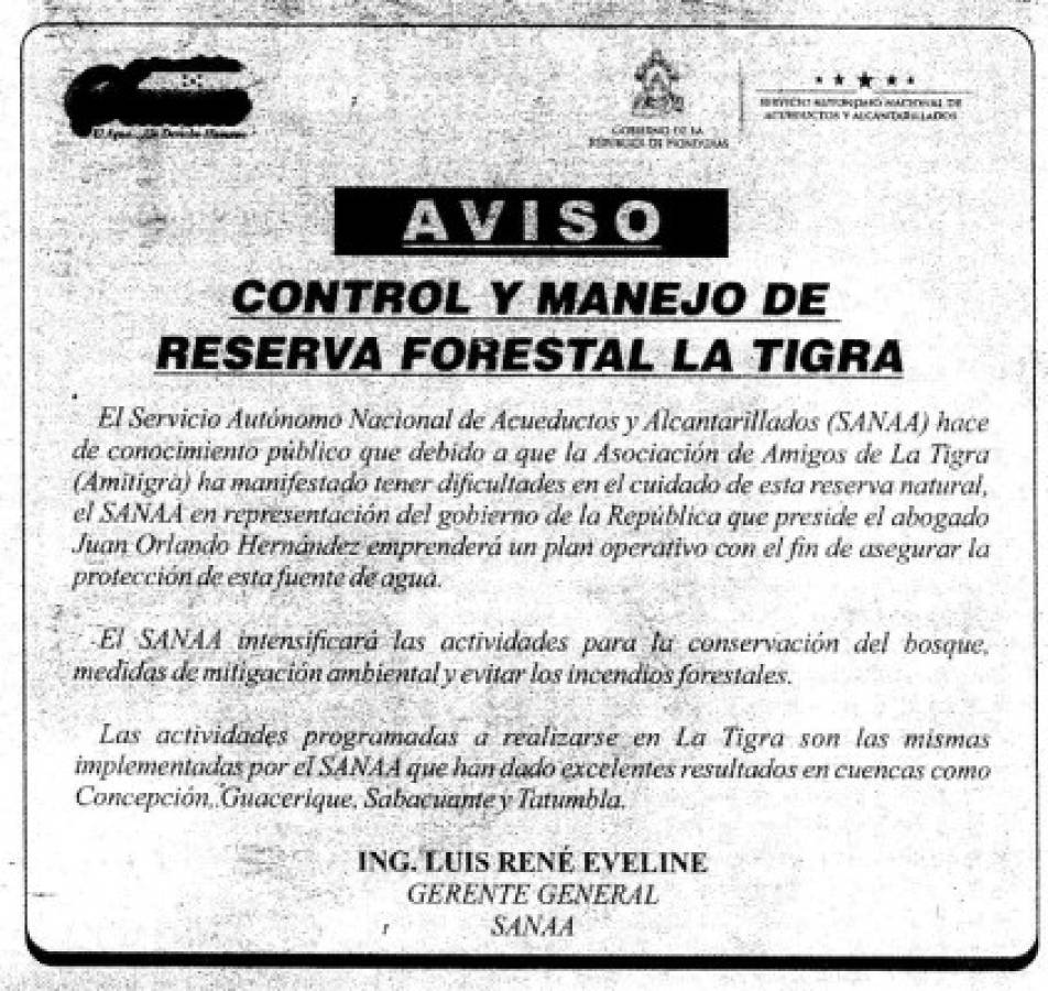 Gobierno pretende controlar reserva biológica de La Tigra