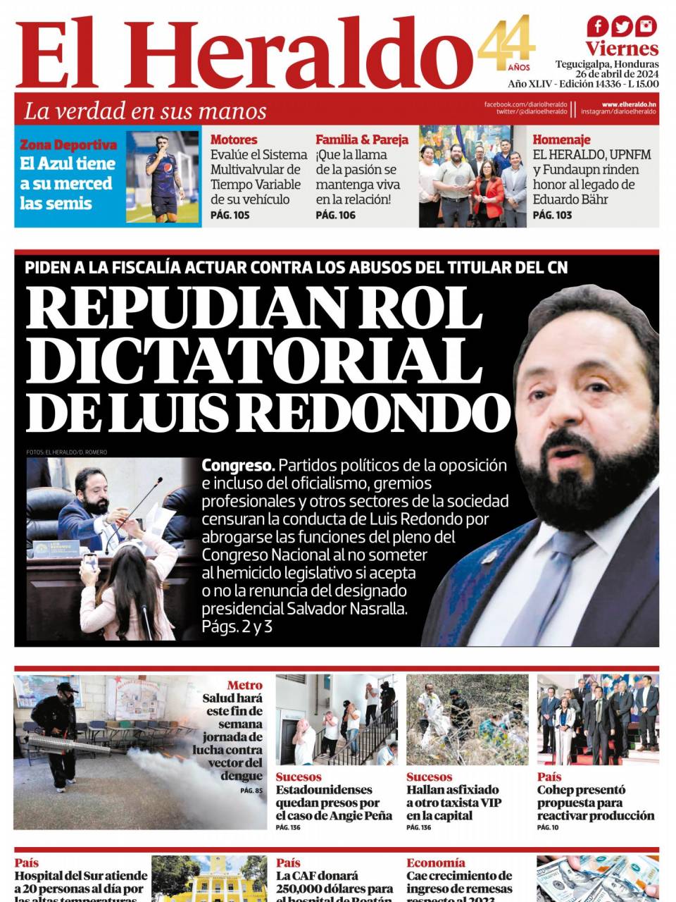 Repudian rol dictatorial de Luis Redondo