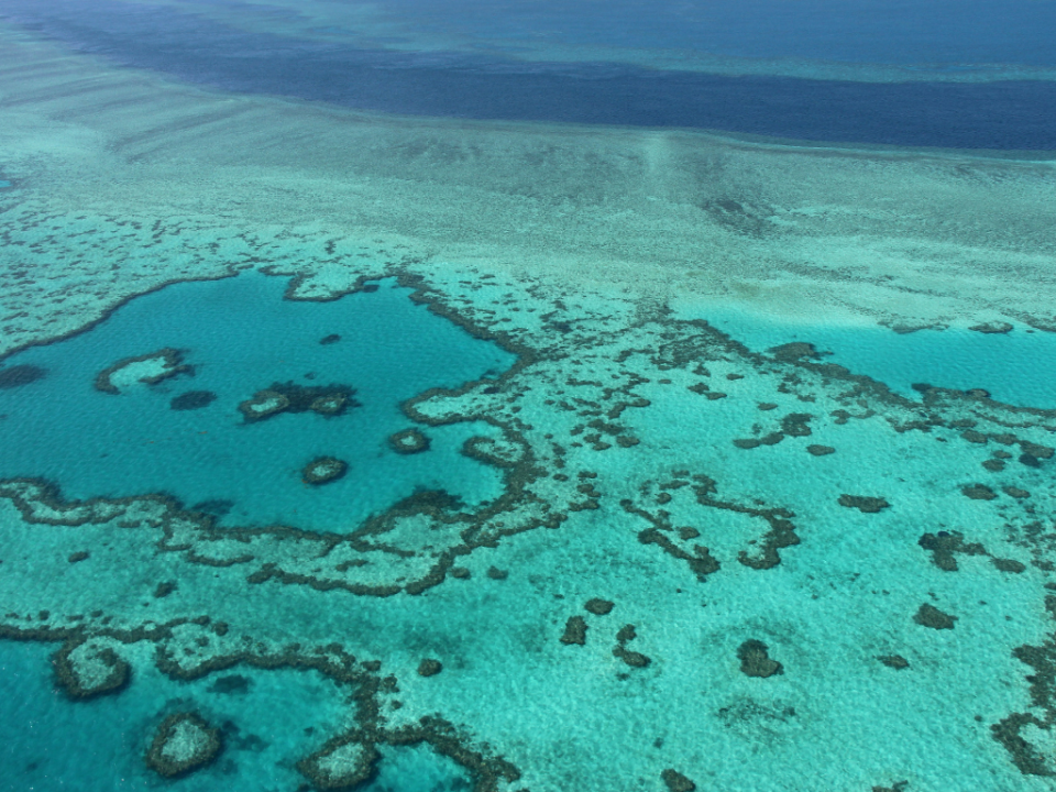 La Gran Barrera de Coral en las islas Whitsunday, en la costa de Queensland.