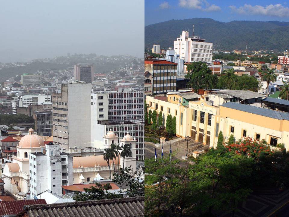 Tegucigalpa tiene una formación colonial español; San Pedro Sula es una ciudad influenciada por estilos de origen estadounidenses debido a la llegada de compañías bananeras.