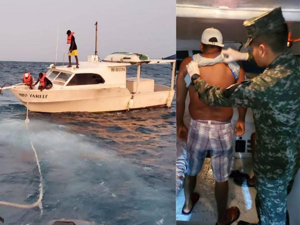Este lunes -8 de abril- elementos de la Fuerza Naval llevaron a cabo una operación de búsqueda y salvamento en la Costa del Mar Caribe. Como resultado de esta acción rescataron a tres hombres hondureños, originarios de Roatán, que se encontraban naufragando en un barco.