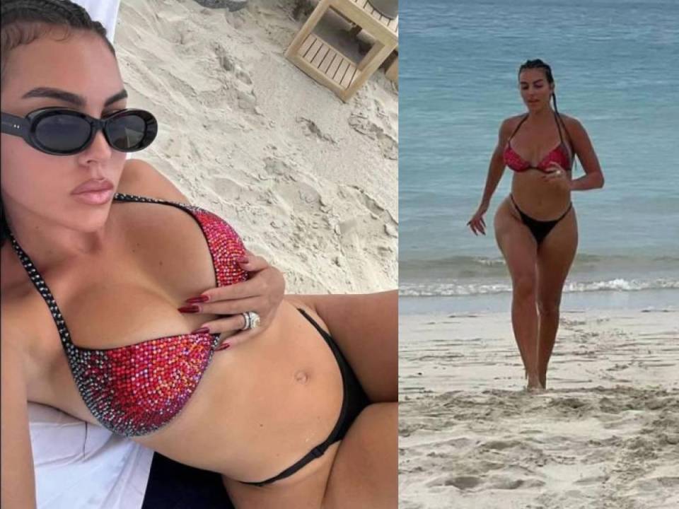 Georgina Rodríguez ha subido la temperatura en las redes sociales con unas infartantes imágenes en bikini en la playa durante unos días de relax junto a Cristiano Ronaldo
