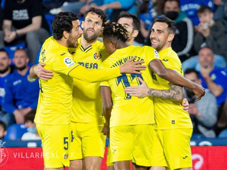 Así celebró el Villarreal el triunfo ante el Getafe en la jornada de este sábado.