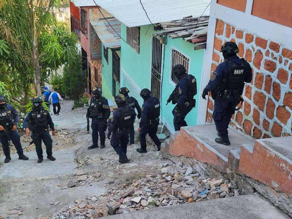 Imagen tomada de la Secretaría de Seguridad durante un operativo policial en un sector del país.