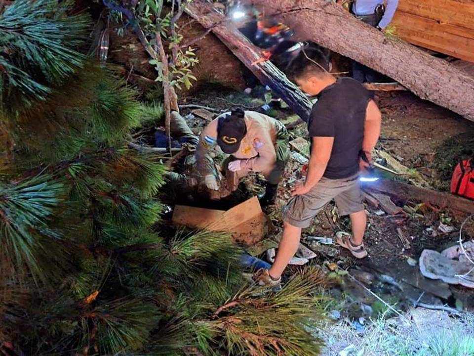 Rescatan a conductor atrapado tras colisionar contra árbol en Talanga