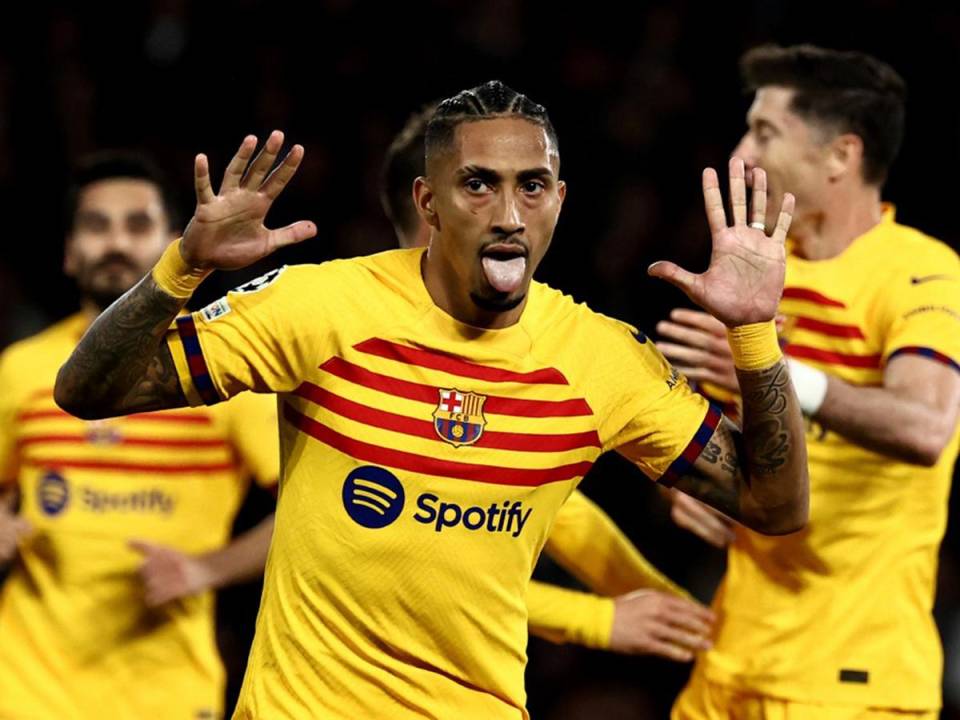 Raphinha y sus goles con Barcelona ante PSG en Champions League