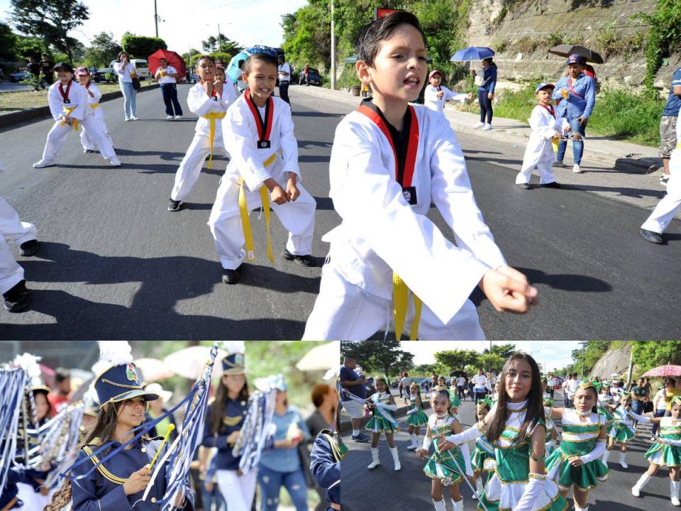 Los integrantes de los 230 Centros de Educación Básica (CEB), inundaron los cuatro puntos cardinales de la capital y con alegría combinaron el Día del Niño a la fiesta cívica de todos los hondureños con sus desfiles en el marco del 202 aniversario de Independencia. Estas son las mejores imágenes del evento.