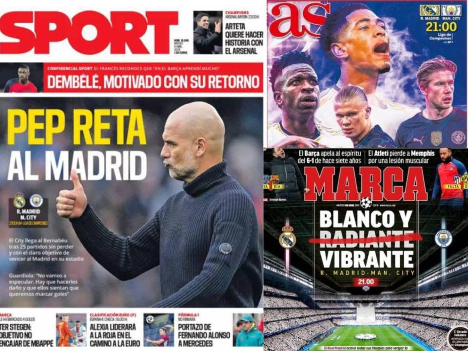 El espectacular duelo entre Real Madrid y Manchester City por la ida de los cuartos de final de la Champions League se roba las portadas de los principales medios deportivos en este martes