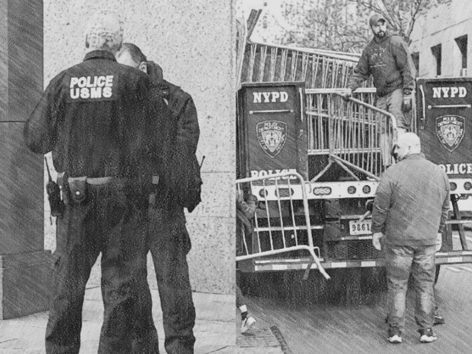 Ante protestas de hondureños y la elección de un jurado, la Policía de Nueva York desplegó un amplio dispositivo de seguridad en la Corte del Distrito Sur.