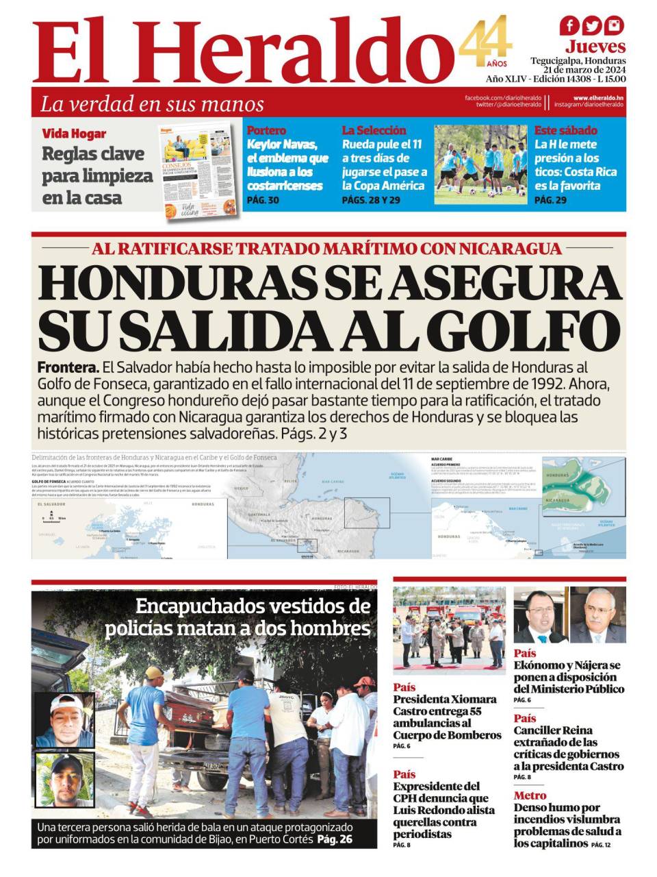Honduras se asegura su salida al Golfo