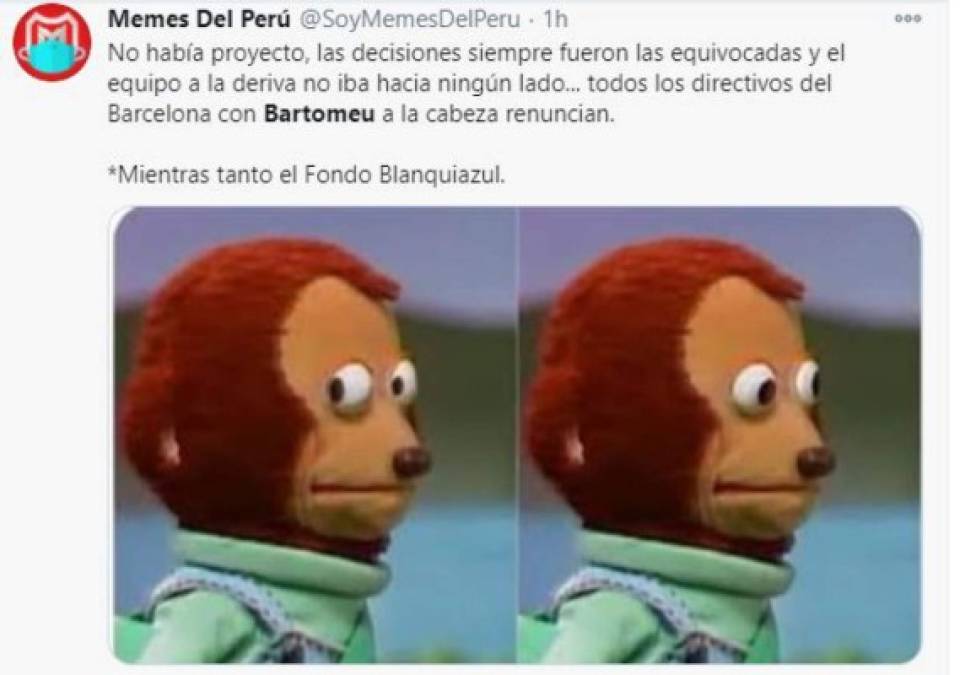 Los crueles memes que dejó la renuncia de Josep Maria Bartomeu del Barcelona