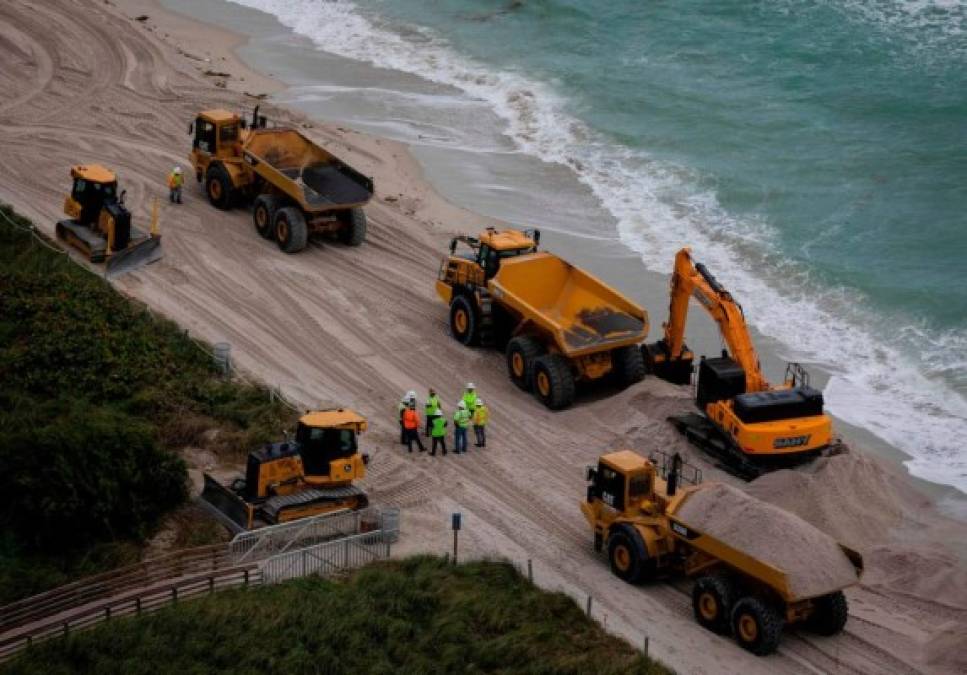 FOTOS: EEUU vierte arena en playas de Miami erosionadas por el cambio climático