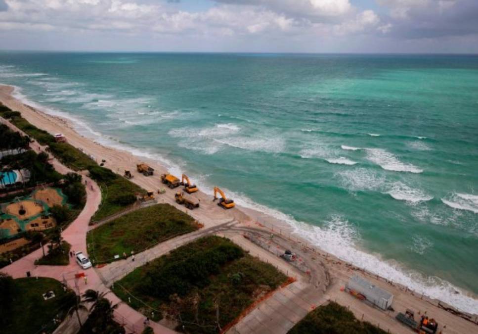 FOTOS: EEUU vierte arena en playas de Miami erosionadas por el cambio climático