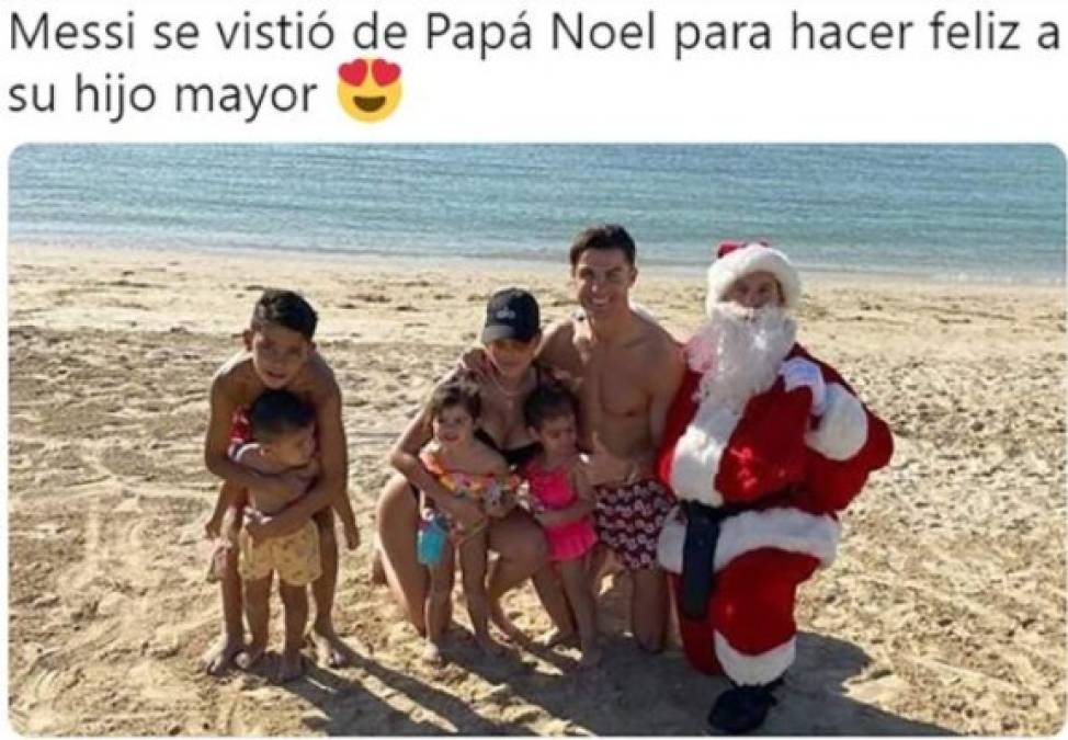 ¿Messi se vistió de Santa? La foto navideña de Cristiano desata una ola de memes