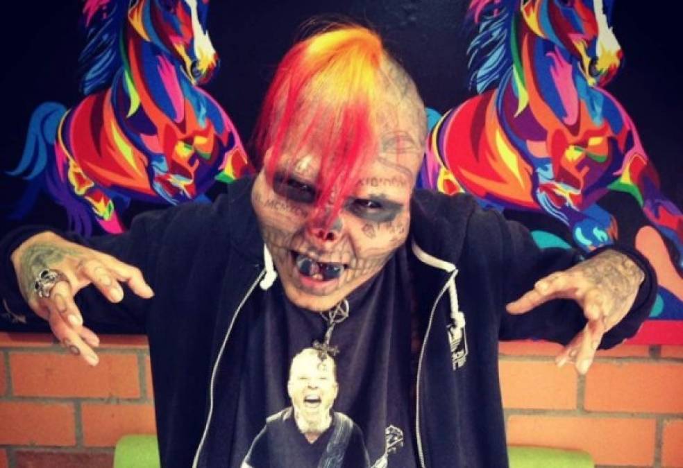 Así es Kalaca Skull, el colombiano que se mutiló las orejas y la nariz para parecer calavera