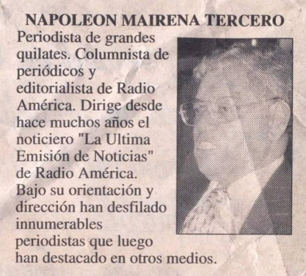 Napoleón Mairena Tercero, ícono del periodismo hondureño