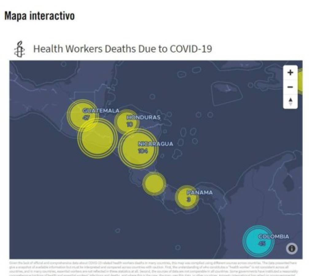 Países del mundo con más personal de salud fallecidos por covid-19, según Amnistía Internacional