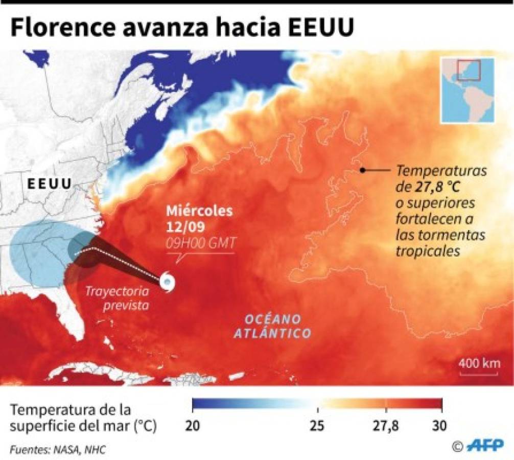 Georgia, sureste de EEUU, en estado de emergencia por huracán Florence