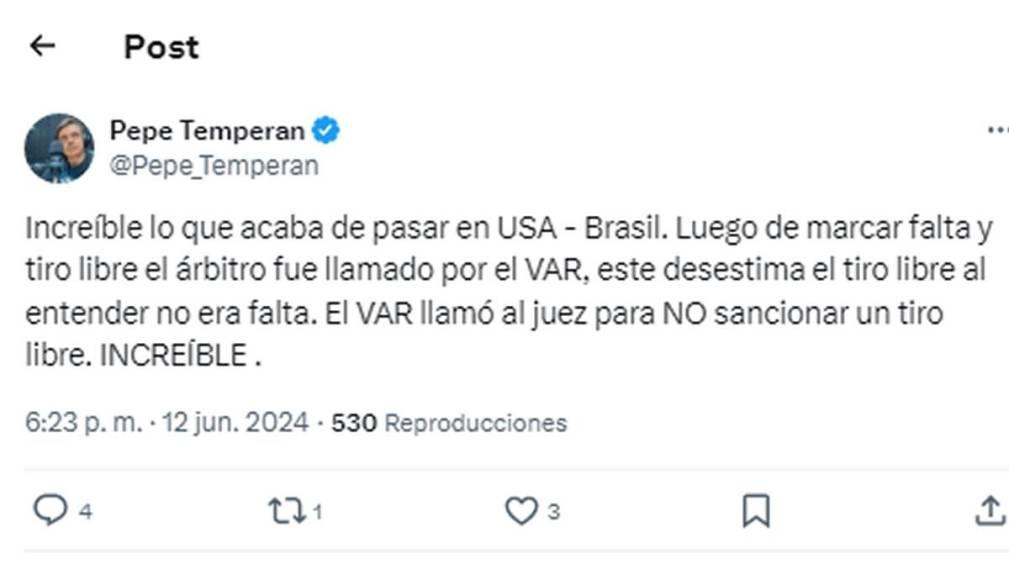 Así reaccionan medios y periodistas tras error de Said Martínez en el EEUU-Brasil