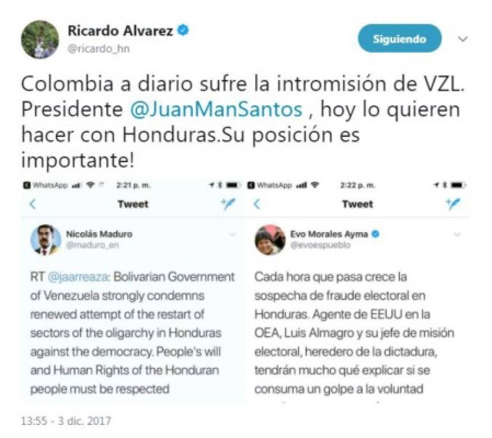 Ricardo Álvarez pide a presidentes que se pronuncien sobre injerencia de Venezuela en proceso electoral