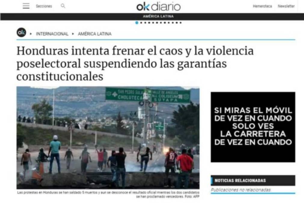 FOTOS: Así habló la prensa internacional sobre el toque de queda en Honduras