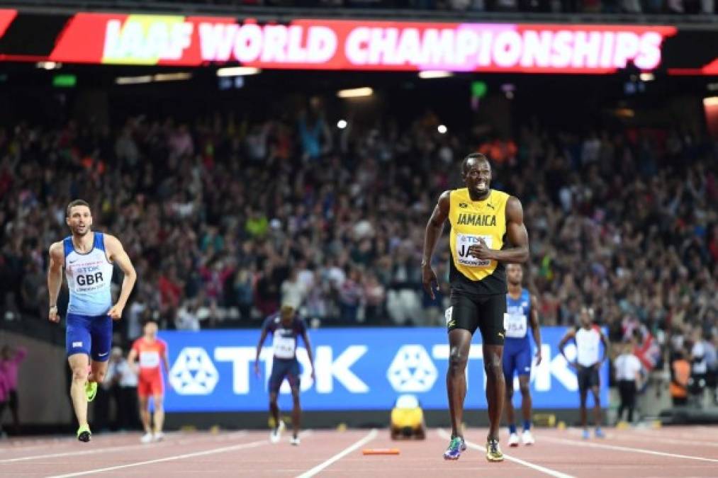 Las tristes imágenes de la lesión de Usain Bolt en Londres 2017